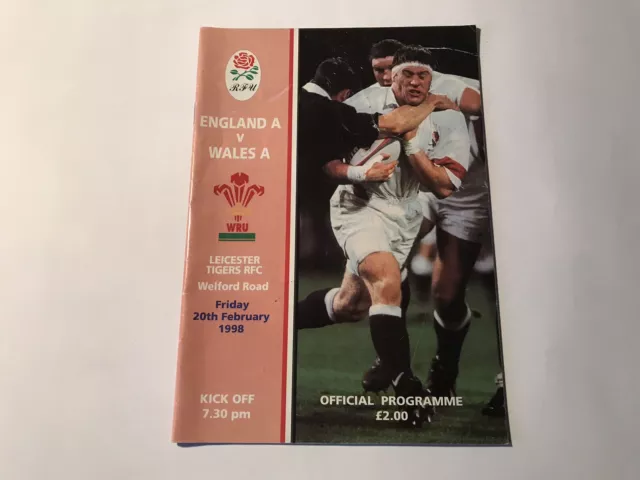 England A v Wales A 1998 Rugby Union programme