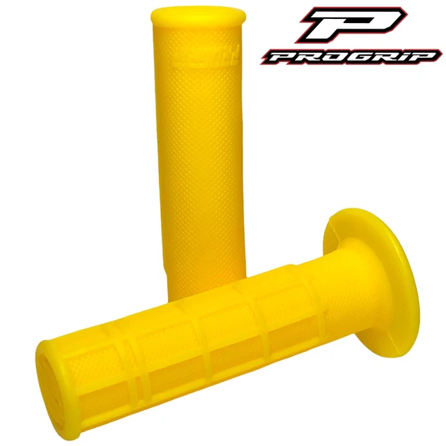 Yellow PROGRIP BMX MTB Mountain Bike Bicycle Scooter Grips 7/8" - Half Waffle