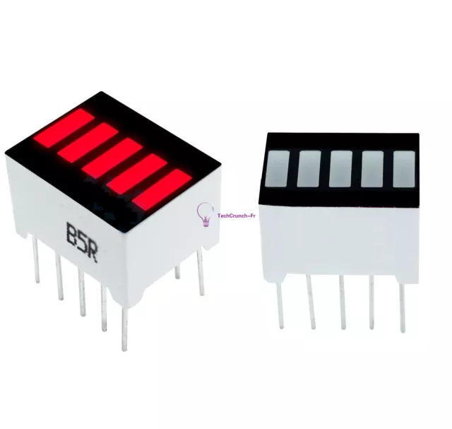 5PCS 5 Segment Red Color 1 Digit Bar LED Display for arduino NEW