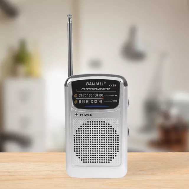 Digital Radio Dual Band Pocket Pointer Radio SW/AM/FM LCD Display (KK19 silver)