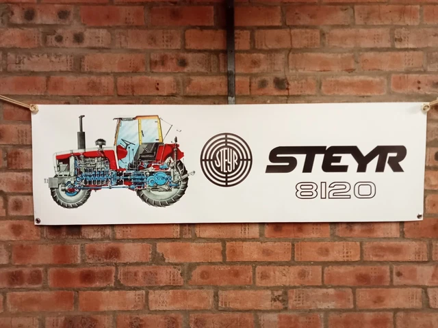 STEYR 8120  large pvc WORK SHOP BANNER garage man cave show banner