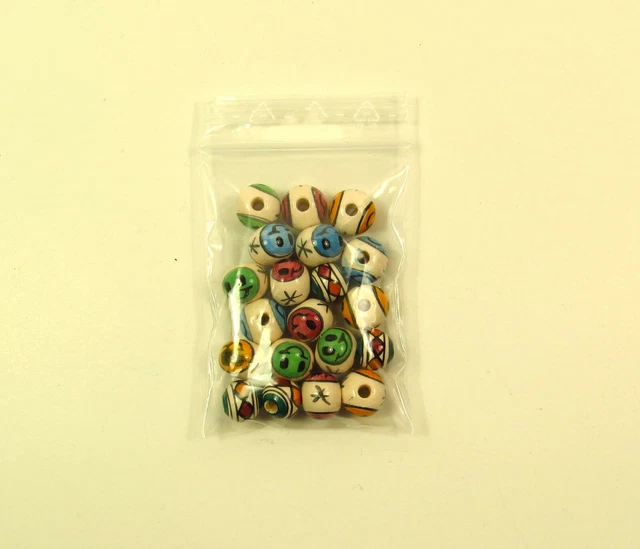 Porzellan Keramikperlen Bastelschmuck bunt rund 18x7mm Loch 2mm Handarbeit 20Stk 2