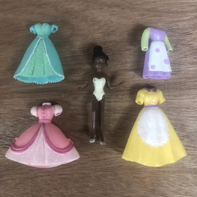 POLLY POCKET DISNEY Princess Tiana Magiclip Doll w/ Rubber Dresses $19. ...