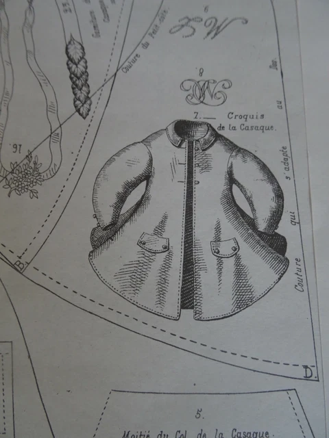 Patron Ancien Costume De Bain Et Malle Pour Poupée – Reproduction Août 1865 – La Poupée Modèle