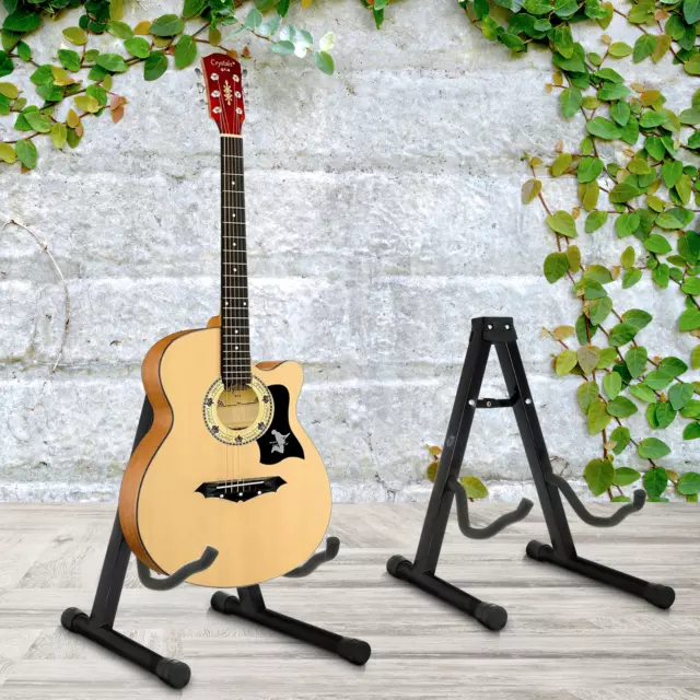 Guitar Stand Black Folding Metal Electric Acoustic Free Standing A Frame Stand