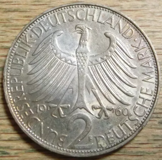 Bundesrepublik Deutschland  2  Deutsche Mark  1960  F  Max Planck