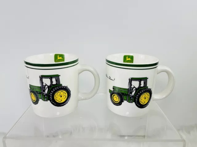 GIBSON JOHN DEERE "Nothing Runs Like a Deere !" Coffee Cup Mug SET of 2