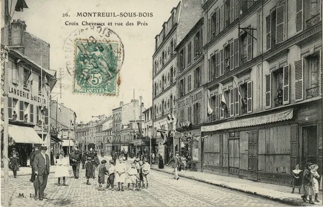 CPA - Montreuil-sous-Bois - Croix Chevaux et rue des Prés