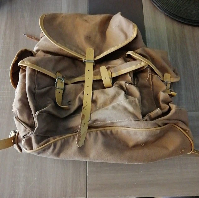 Vintage 80s Ancien SAC À DOS LAFUMA en TOILE Randonnée Marche Montagne