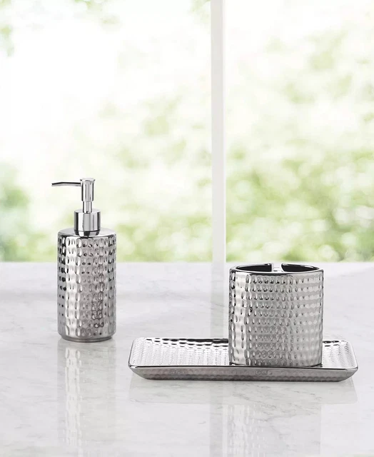 Juego de accesorios JLA Home Cascade 3 piezas (bomba de loción, soporte para cepillo de dientes y bandeja)