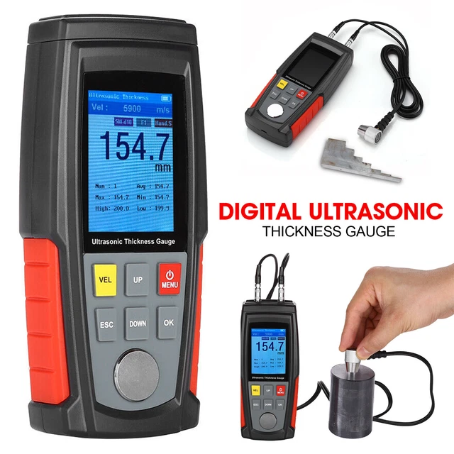 ULTRASONIC THICKNESS GAUGE Sound Velocity Meter Metal Depth Tester
