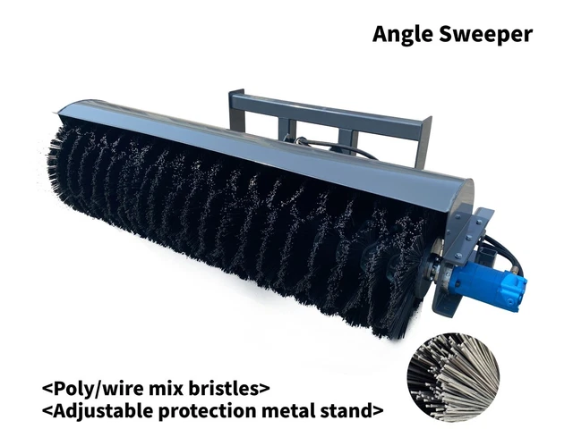 72" Hydraulic Skid Steer Broom Attachments Angle Sweeper Loaders Angle Brooms