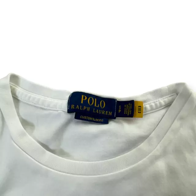 Polo Ralph Lauren T-Shirt Mens White Slim Fit Cotton Embroidered Size Small 3