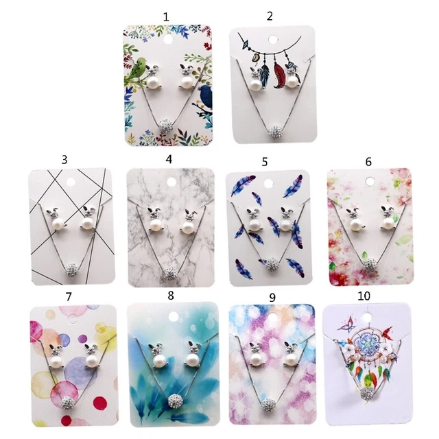 100pcs Earrings Cards For Display Stud Dangle Earring Holder Card For  Selling