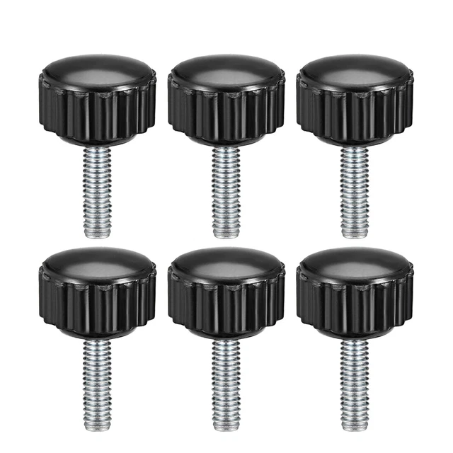 M4x15mm filetage mâle Élément serrage moleté Grip visser tête rond type 6pc