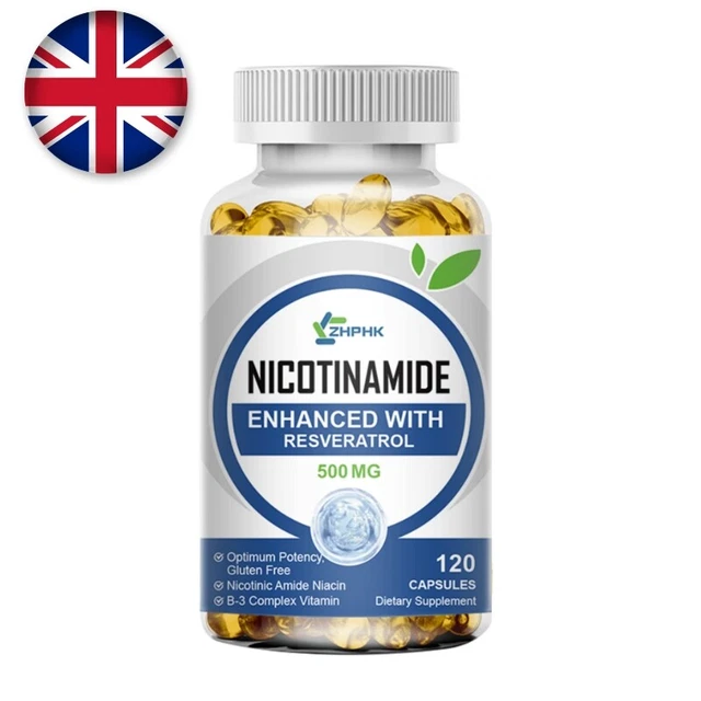 NICOTINAMIDE 500MG RESVERATROL, Anti-aging NAD Supplement 240 Capsules £18.66 - UK