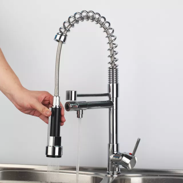 UK 1 Hole Kitchen Sink Mixer Swivel Spout Faucet Brass Black Chrome Tap