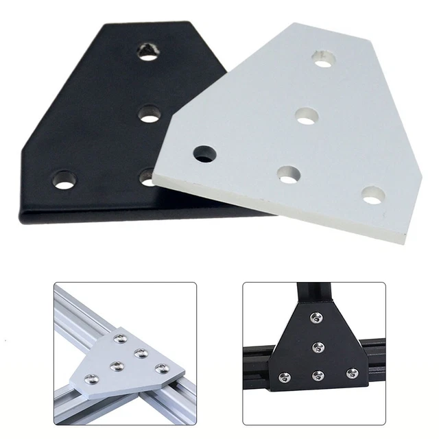 Bande de support de plaque jointe noire/argent élégante pour supports d'angle