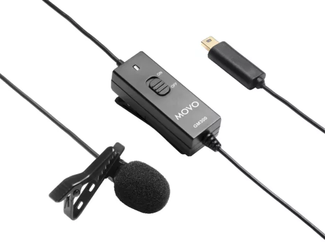 Movo GM300 Deluxe External Lavalier Condenser Microphone for GoPro HERO 3 3+ 4