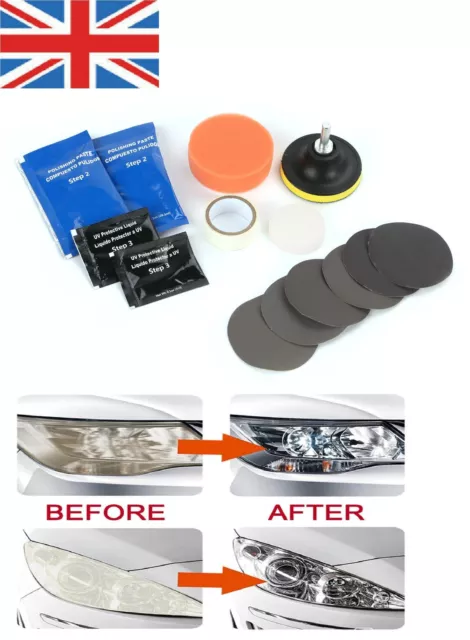 Headlight Restoration Kit and Lens Sealer Restore Plastic Headlamps Repair Tool