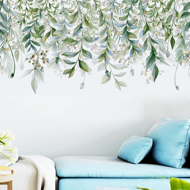 Foglia Verde Botanico Adesivo da Parete Fai Te Arte Casa Decalcomania Decorativa
