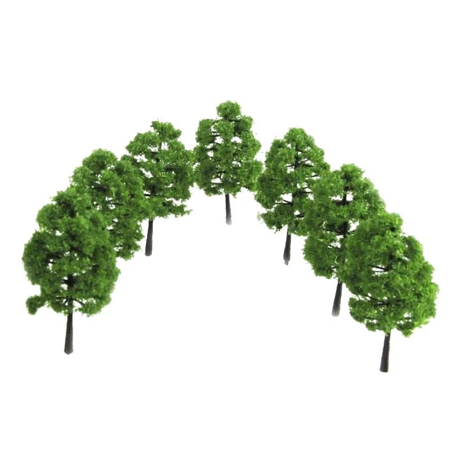 50pcs 6.5cm Model Trees Green Plastic Train Railway Scenery HO OO - Foto 12