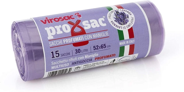 Rotolo 15 Sacchi Colori e Profumi Assortiti VIROSAC Nylon 52x0.1x65 cm