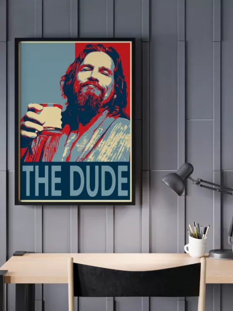 The Big Lebowski Poster Wall Art The Dude Pop Art Retro Movie Film Actor Print