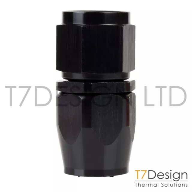 AN4 Straight Swivel Seal Braided Hose End Fitting -4 AN04 JIC Black T7Design