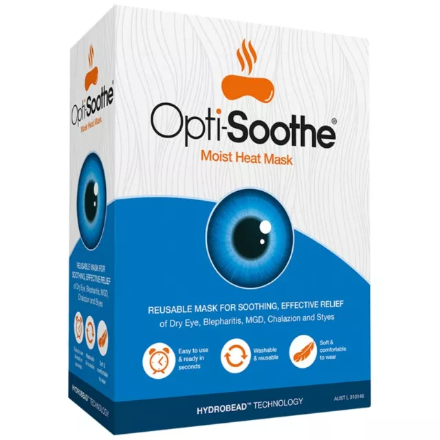 Opti-Soothe Moist Heat Mask Reusable Dry Eyes Blepharitis MGD Styes Chalazion