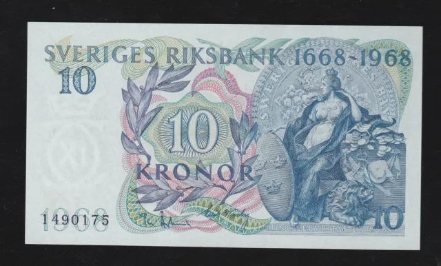 Sweden, 10 Kronor, 1968, P-56, Uncirculated Commemorative Banknote