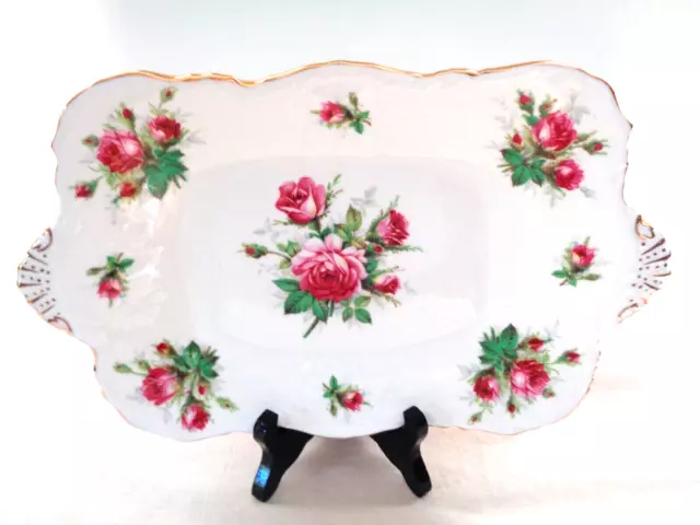 Vintage Hammersley Bone China Platter-“Grandmother's Rose”-England-Gorgeous