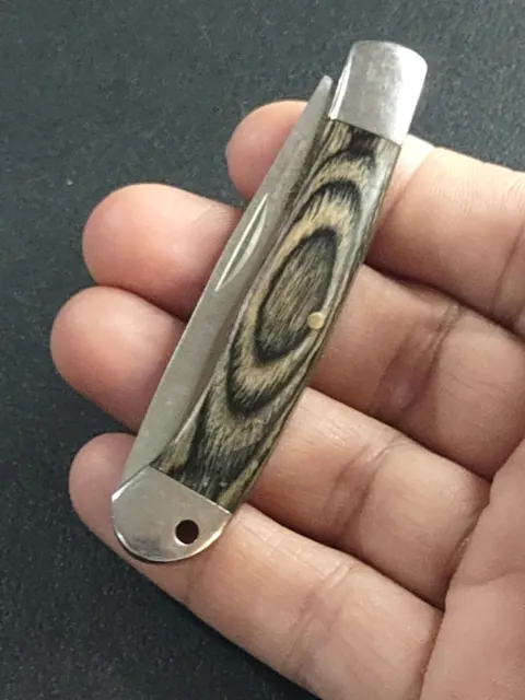 NAFC 3" Pocket Knife Single Blade Wood Grain Handle