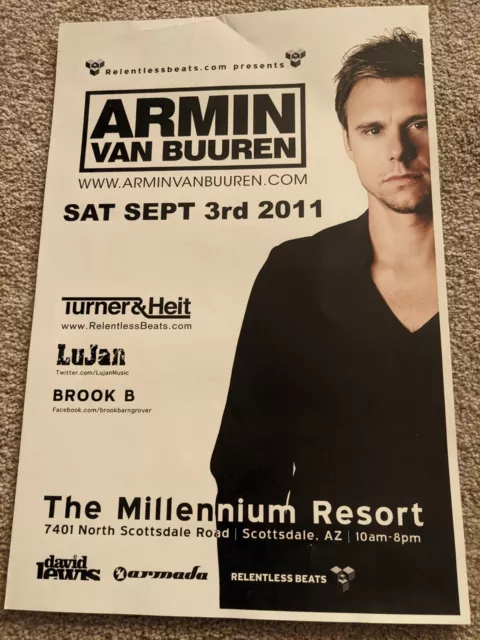 Armin Van Burren trance music  11x17 Promo Concert Poster Arizona USA 2011