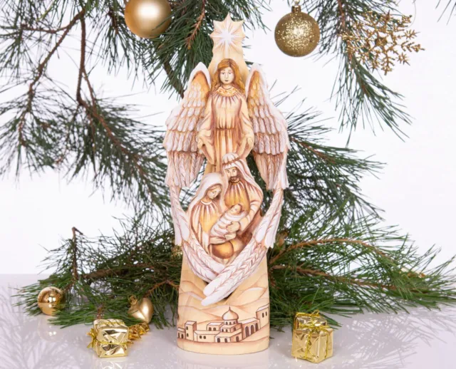 Wooden hand carved Nativity Set 12" Christmas decoration, Made in ukraine 3