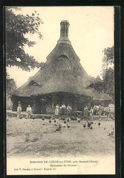 CPA Condé-sur-Iton, Habitation du Fermier 1911