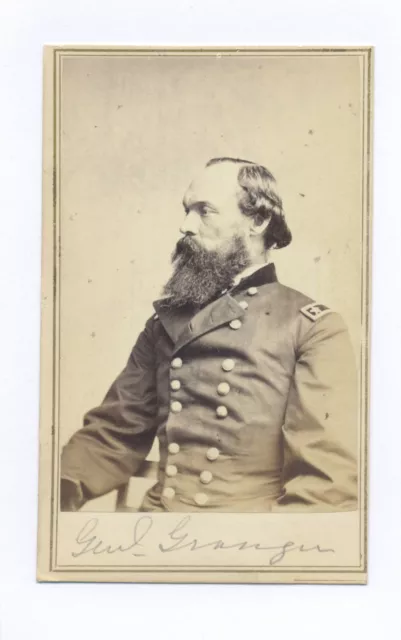 1860's GENERAL GORDON GRANGER CIVIL WAR CDV BRADY PHOTO FROM GEN. CROSMAN ALBUM
