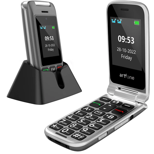 Artfone G6 Téléphone Portable Flip 4G pour Personnes Âgées, Grandes