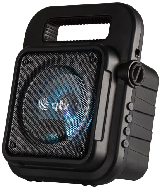 Qtx Effekt Tragbares Bluetooth Party Lautsprecher Soundsystem Inkl. Mikrofon & Gurt 2