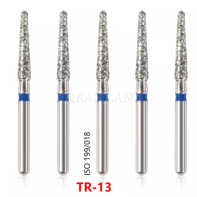 Dental Diamond Burs F High Speed Handpiece Friction Grip FG 1.6mm 5Pc/Box TR-13