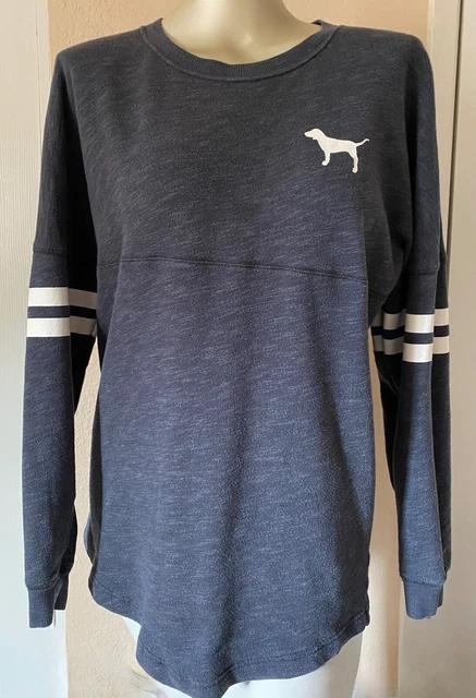 PINK Victoria's Secret Love Eighty-Six Navy Blue Top Size XS -ROOMY See Measures