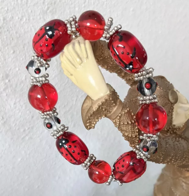 Ladybug Bracelet Wholesale Lot 6 pcs Bracelets Garden Red Lucky Ladybug 2