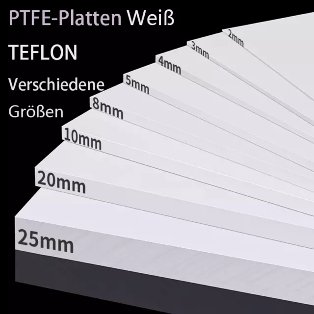 PTFE Platte Hochtemp Platte Dicke 0.2mm ~ 30mm PTFE Zuschnitt Platte Folie Weiß