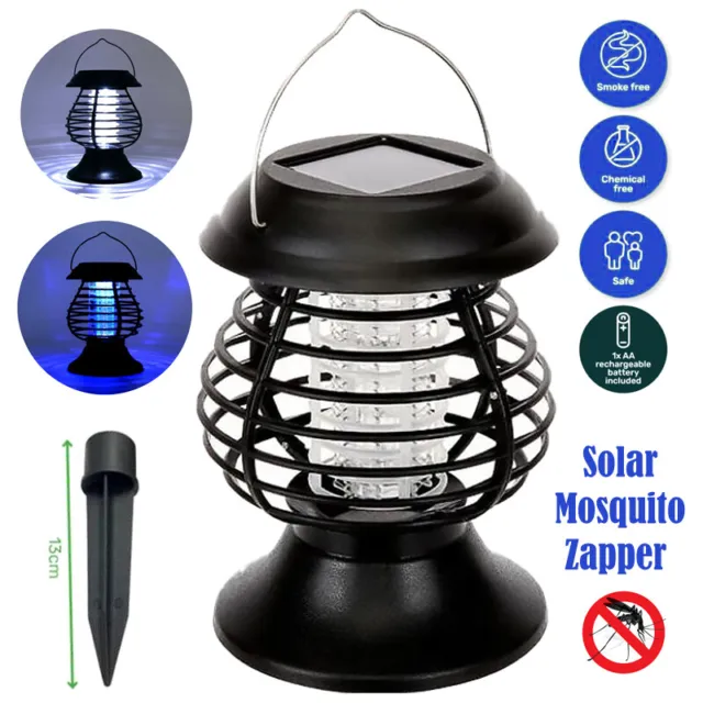 1x Solar Mosquito Killer Lamp Fly Trap Zapper Catcher Bug Insect Outdoor 2