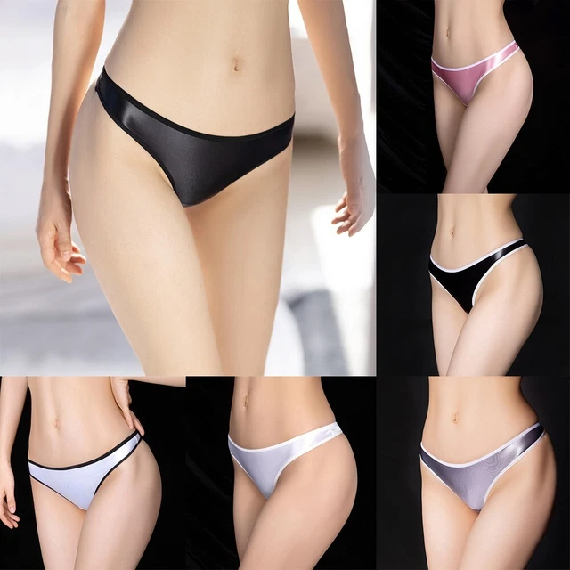 Culotte taille brillant grandes lanières à travers femmes huile culotte brilla