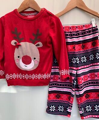 Maglione e pantaloni da salotto con pacchetto natalizio Primark George età 2-3 anni ragazze <TH6817