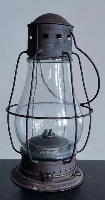 Rare Orig. 1858 Fleming Patent Whale Oil Fixed Globe Lantern Pre Civil War Lamp 2