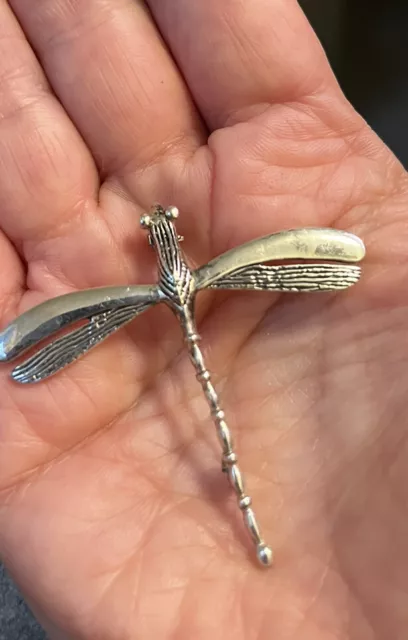 Sterling Silver Vintage Dragonfly Brooch/ Pin 7.4g