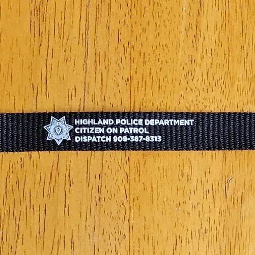 Highland Police Dept. Citizen Patrol Lanyard id Card Key Holder