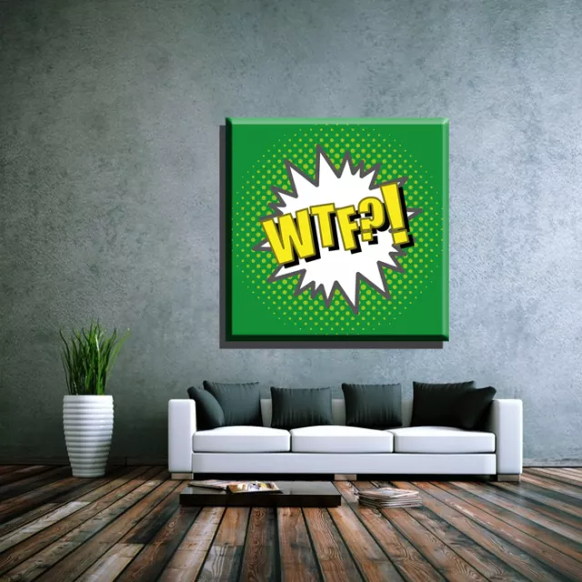 LEINWAND BILD ER XXL POP ART WTF COMIC MANGA ARTWORK GRAFFITI ABSTRAKT - 130x130